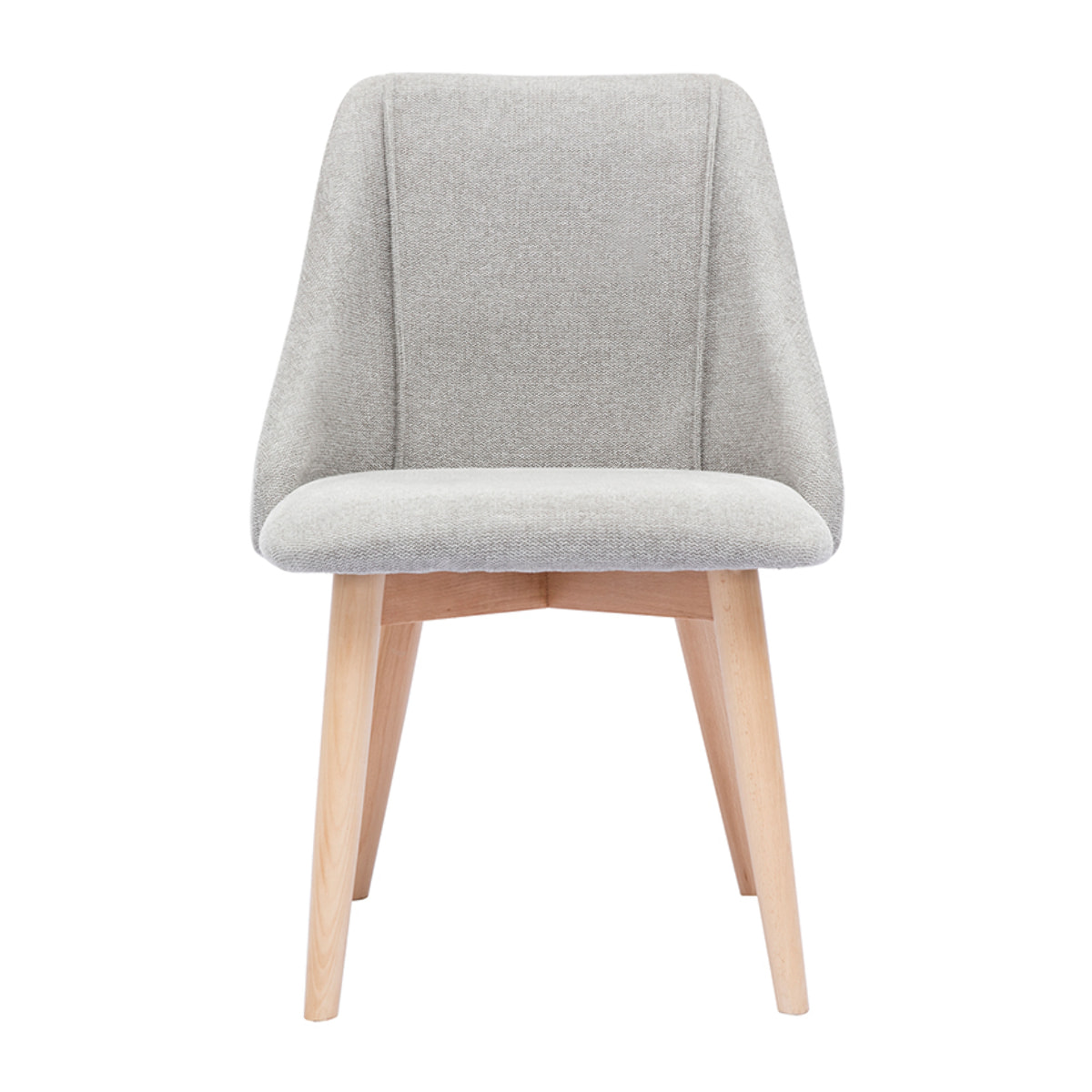 Chaises scandinaves en tissu effet velours texturé gris clair et bois clair (lot de 2) HIGGINS