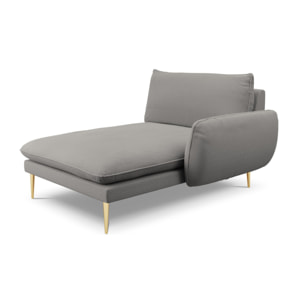 Méridienne droite "Vienna" en bouclé gris