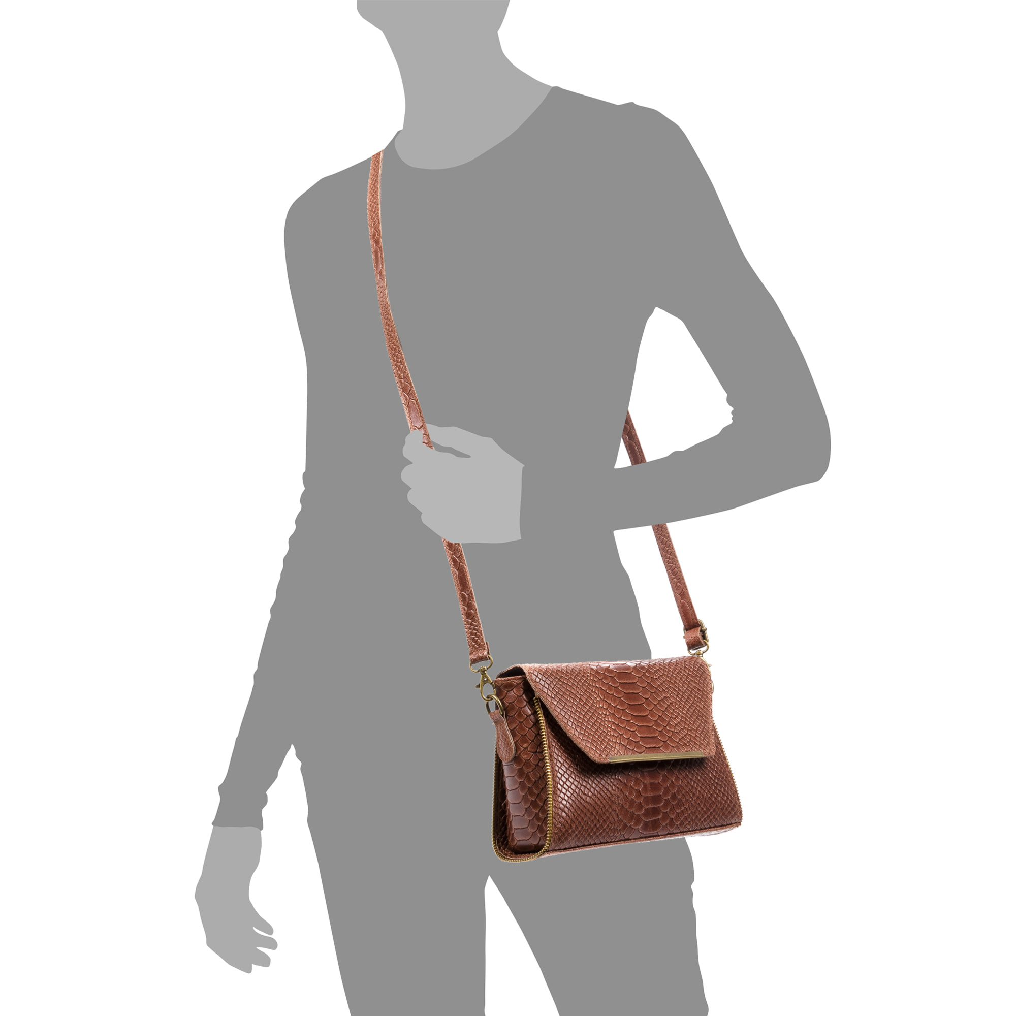 Mariola Borsa a tracolla Donna.Pelle autentica Camoscio Stampa Serpente