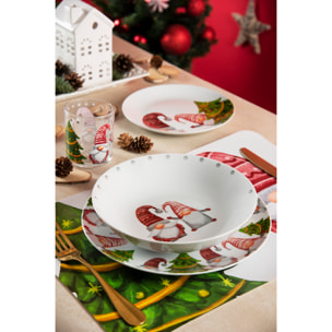 Service 12 assiettes ExcelsaGnomo Friends, porcelaine, multicolore