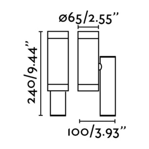 STEPS 2L Lampada da parete grigio scuro