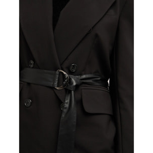 Motivi - Blazer cruzado con cinturón - Negro