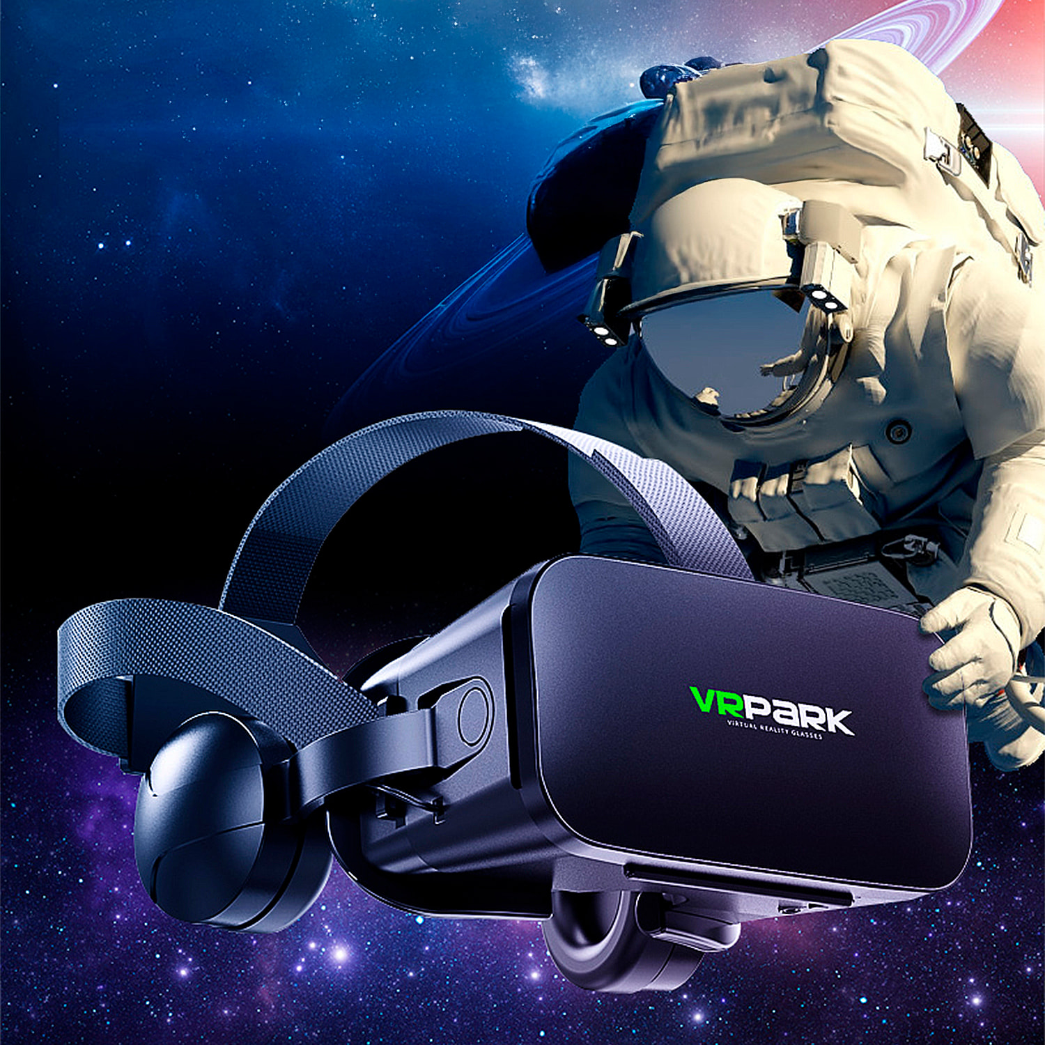 Gafas de realidad virtual J20. Vista panorámica 360º. Compatibles con IOS, Android.