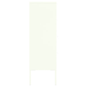 Meuble à chaussures 4 portes en métal blanc EMMA