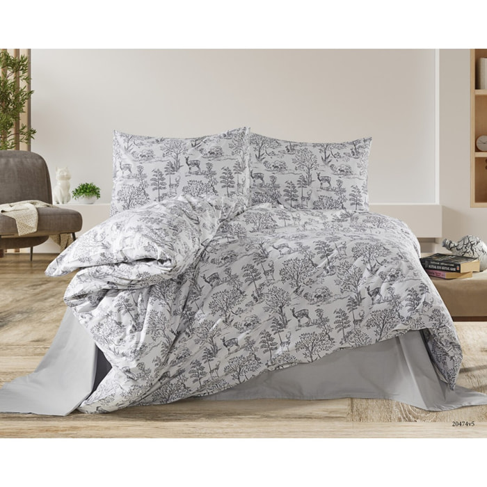 Parure housse de couette et taie(s) oreiller 100% Coton
