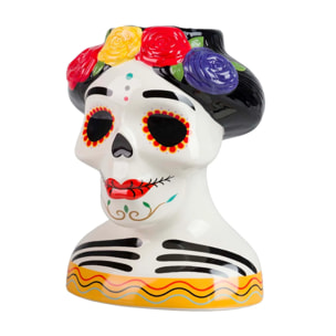 Maceta Ceramica Calavera Mexicana 17x14x22 Cm