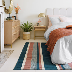 Tapis "Collectionneur" en coton 60x90cm bleu canard