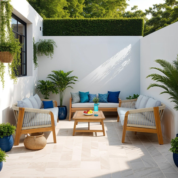 Salon de jardin 6 places en bois FSC - SYMI