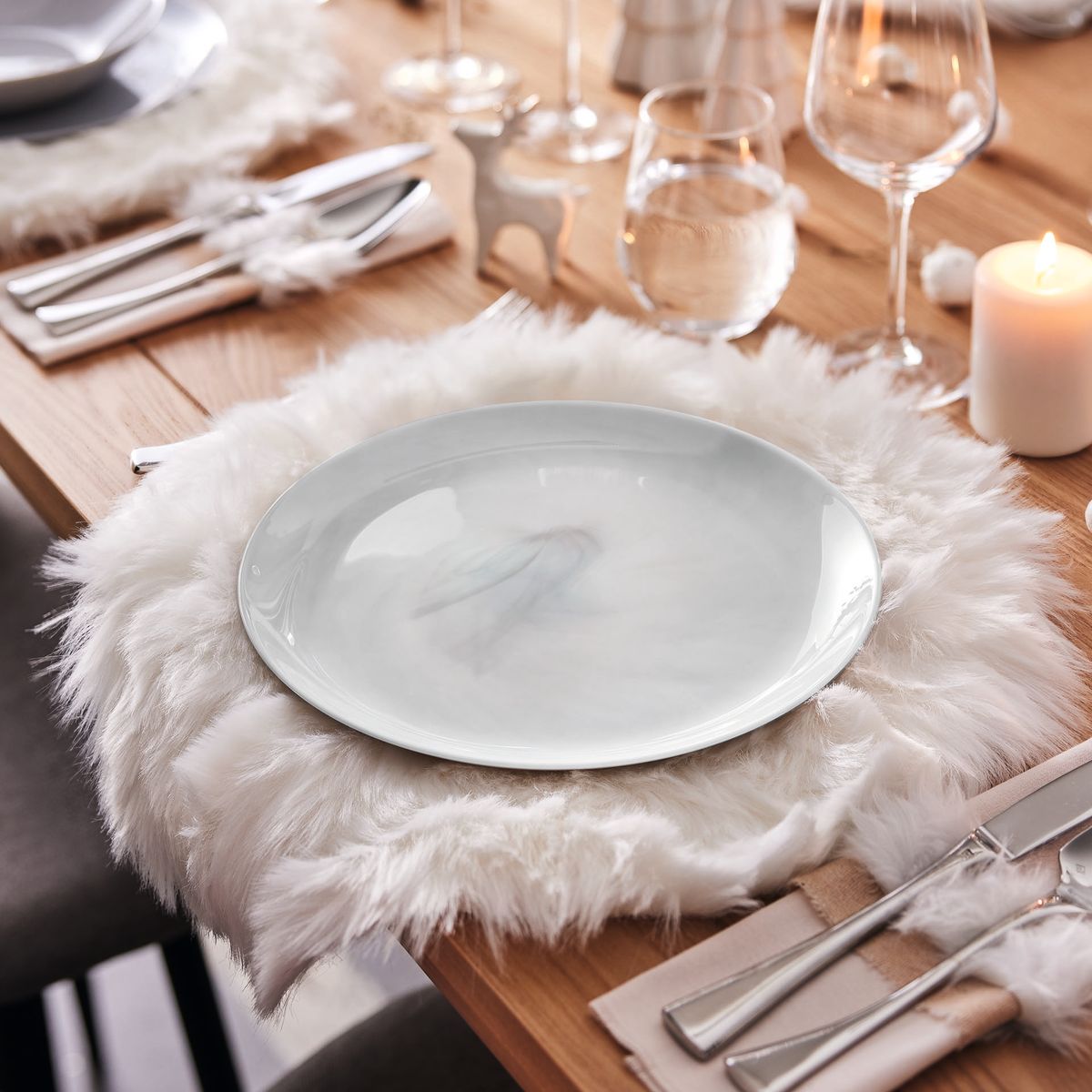 6 piatti grigi 25 cm Diwali Marble - Luminarc