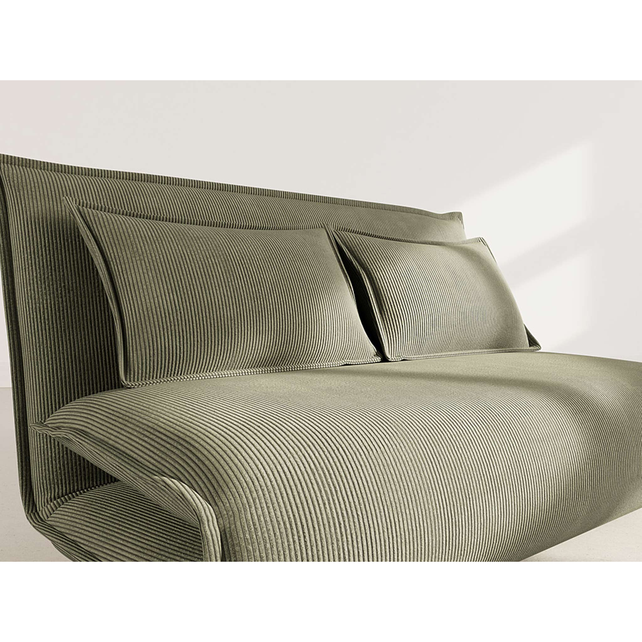 Candice - Banquette 2 places convertible clic-clac en velours côtelé - Vert