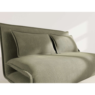 Candice - Banquette 2 places convertible clic-clac en velours côtelé - Vert