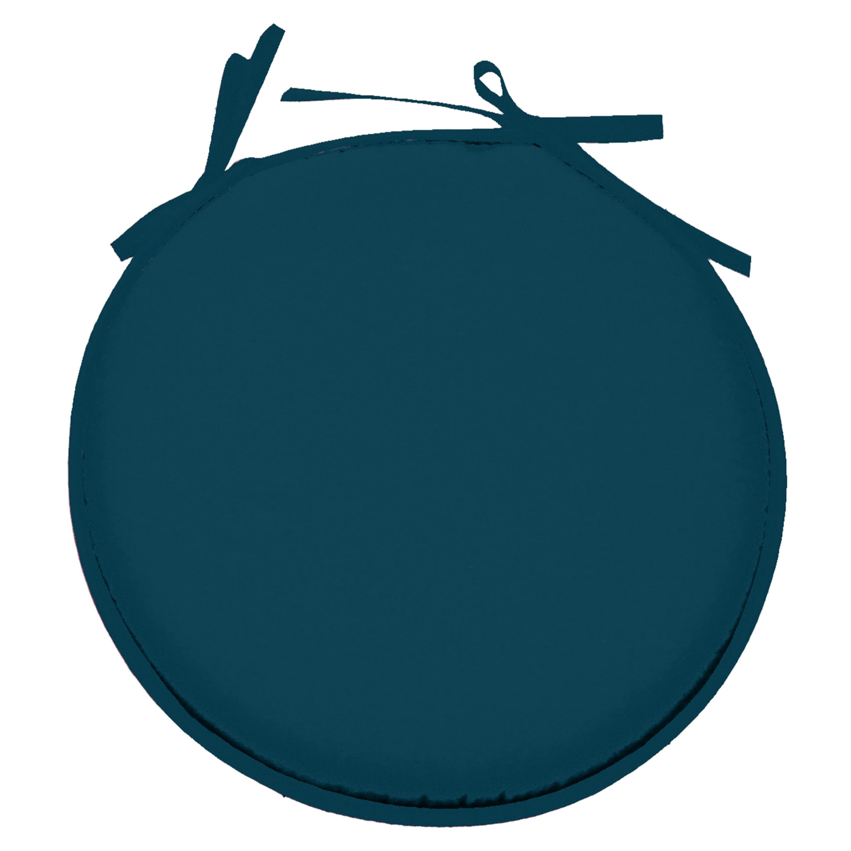 Galette de chaise ronde unie aux multiples couleurs - Bleu Canard