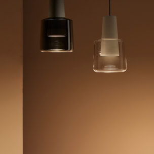 LEDS C4 Khoi - Lámpara Colgante de Techo LED 19.5W 3000K 907Lm Aluminio Cemento y Cristal Fumé