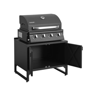 Cuisine extérieure acier 2 portes L80cm noir - Kea