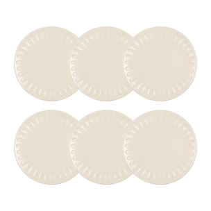 Lot de 6 assiettes plates en faïence beige 27cm BISTROT