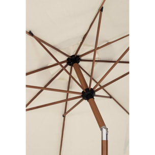 Ombrellone a palo centrale PALINURO in acciaio effetto legno e tessuto beige, 3m