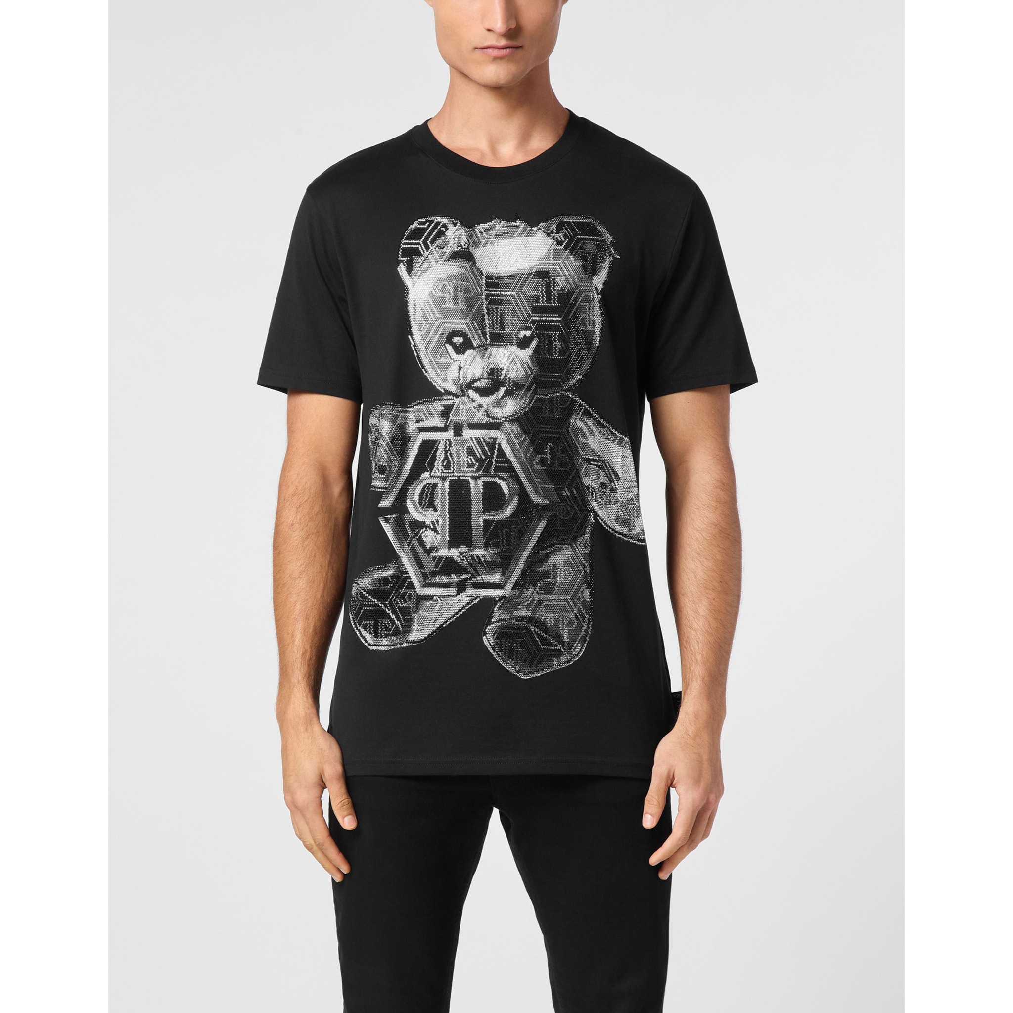 PHILIPP PLEIN Camiseta de cuello redondo y manga corta TEDDY