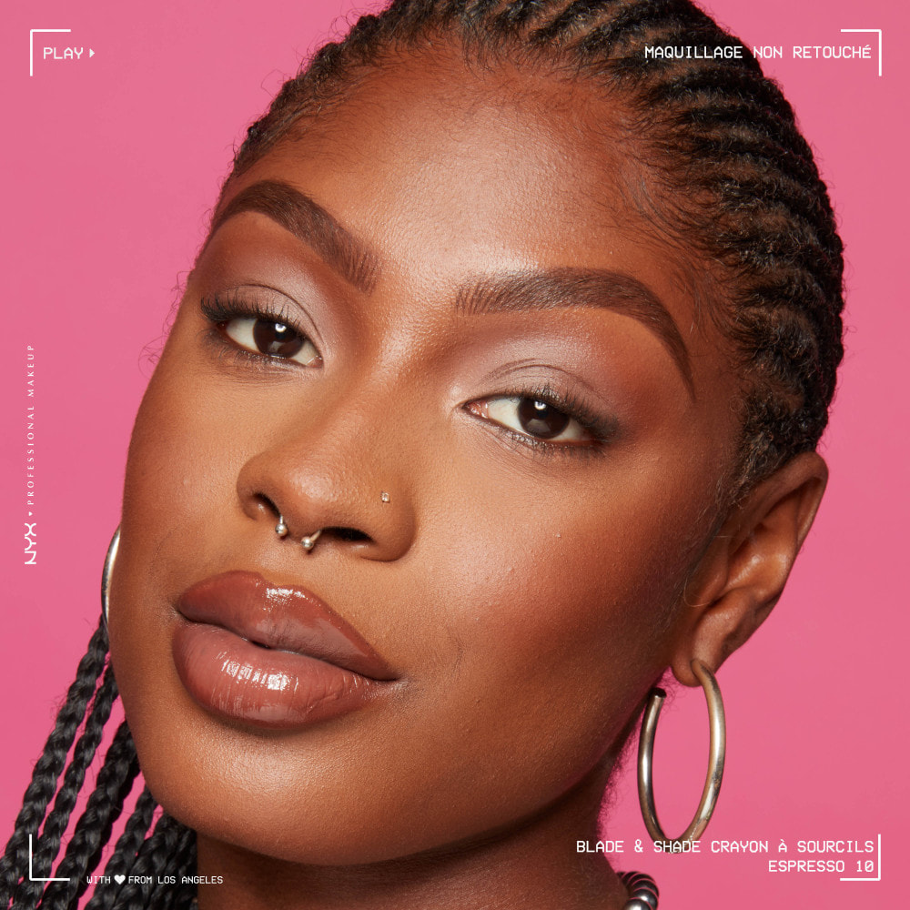 NYX Professional Makeup Blade & Shade, Crayon sourcils double embout, tenue jusqu'à 16h, Espresso