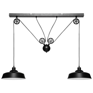 Suspension "Ezio" noire - métal H60 cm