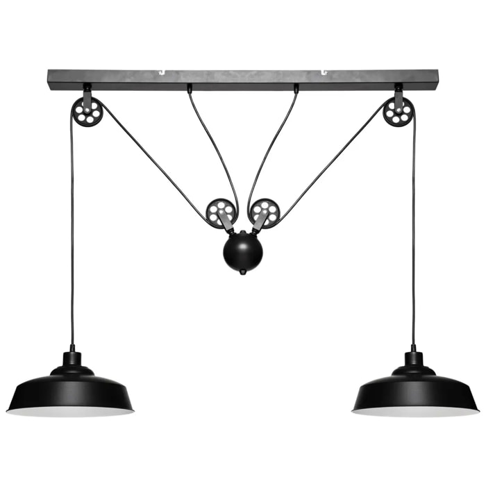 Suspension "Ezio" noire - métal H60 cm