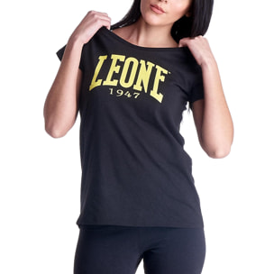 Camiseta de mujer de manga corta con gran logo Welcome Back