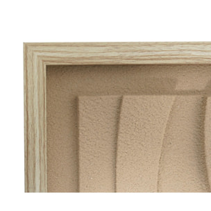 Cuadro Curves resina 3D texturizado beige 70x50x4 cm