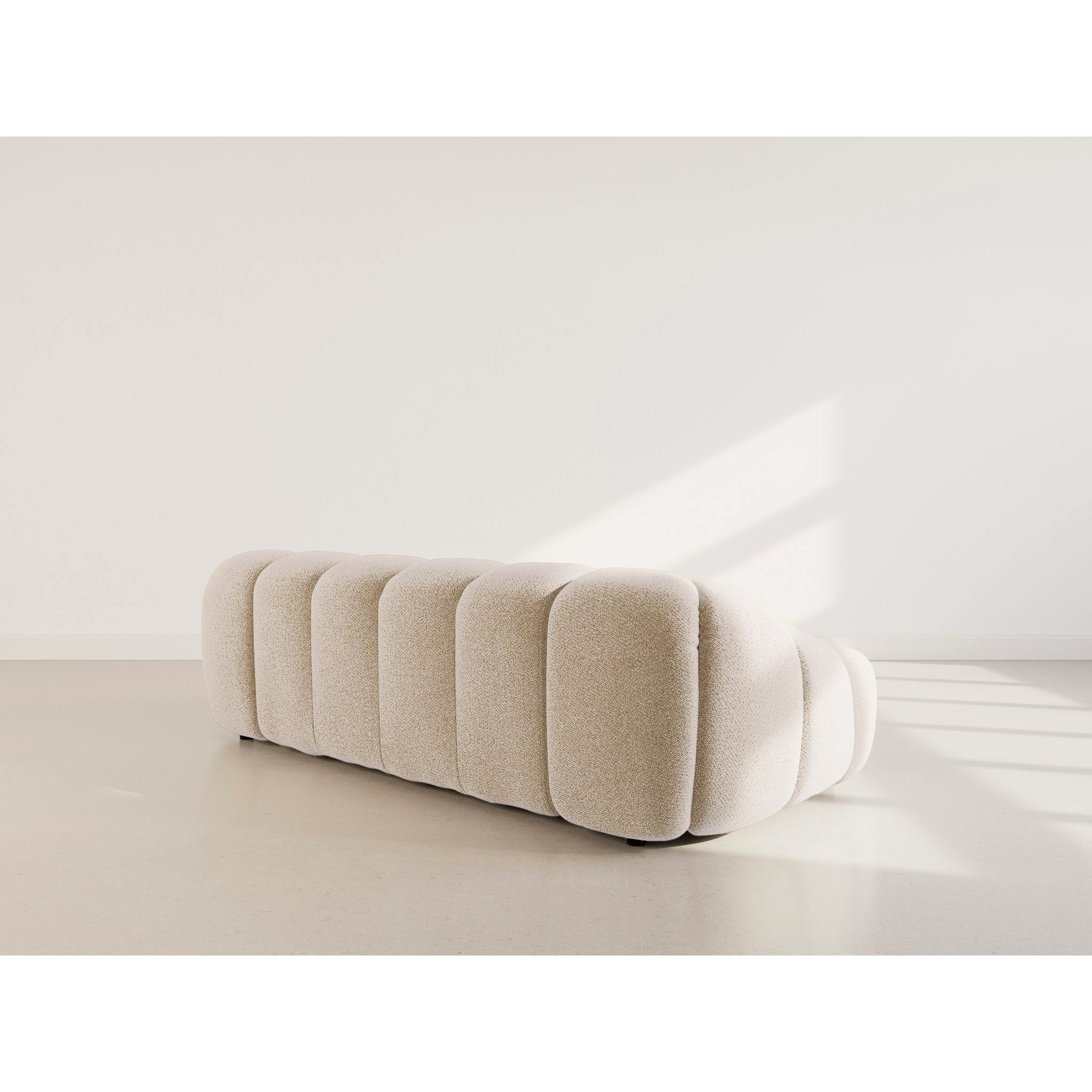 Ava - canapé 3 places en velours texturé - Beige