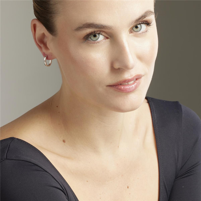 Pendientes Lux by Lux acabados baño rodio