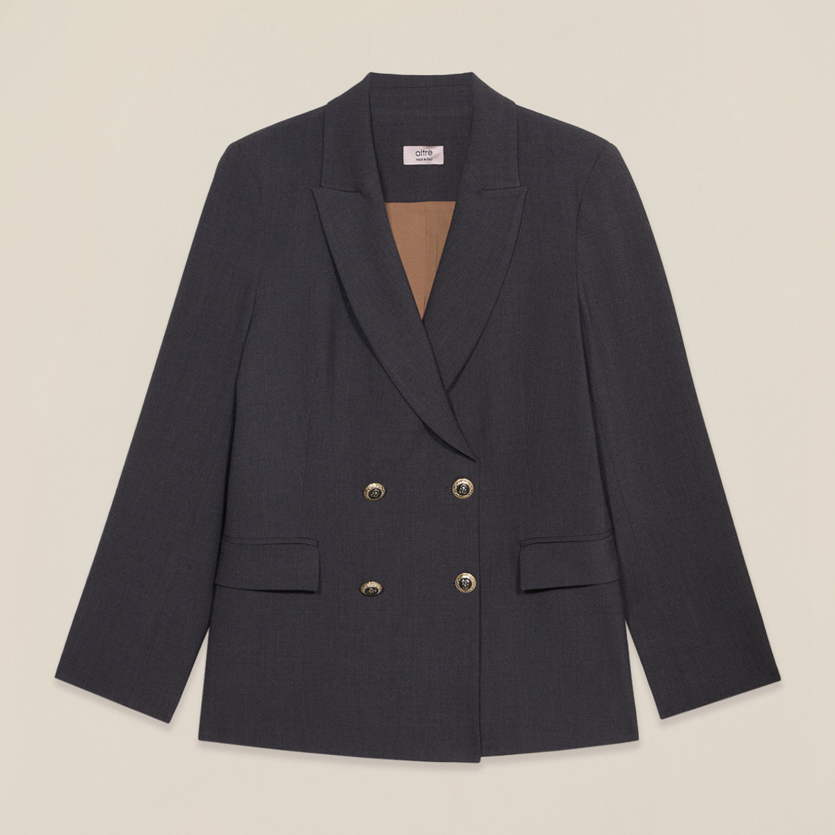 Oltre - Blazer doppiopetto con bottoni araldica - Grigio