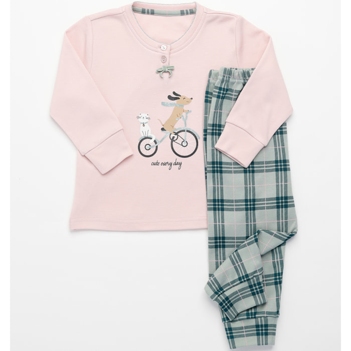 Pigiama neonata/o yuppie in caldo cotone con collo due bottoni Noidinotte