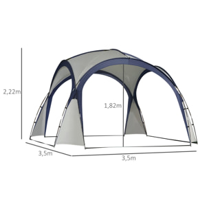 Carpa Tienda de Fiesta Gazebo 3.5x3.5m Toldo Abierto para Eventos Camping