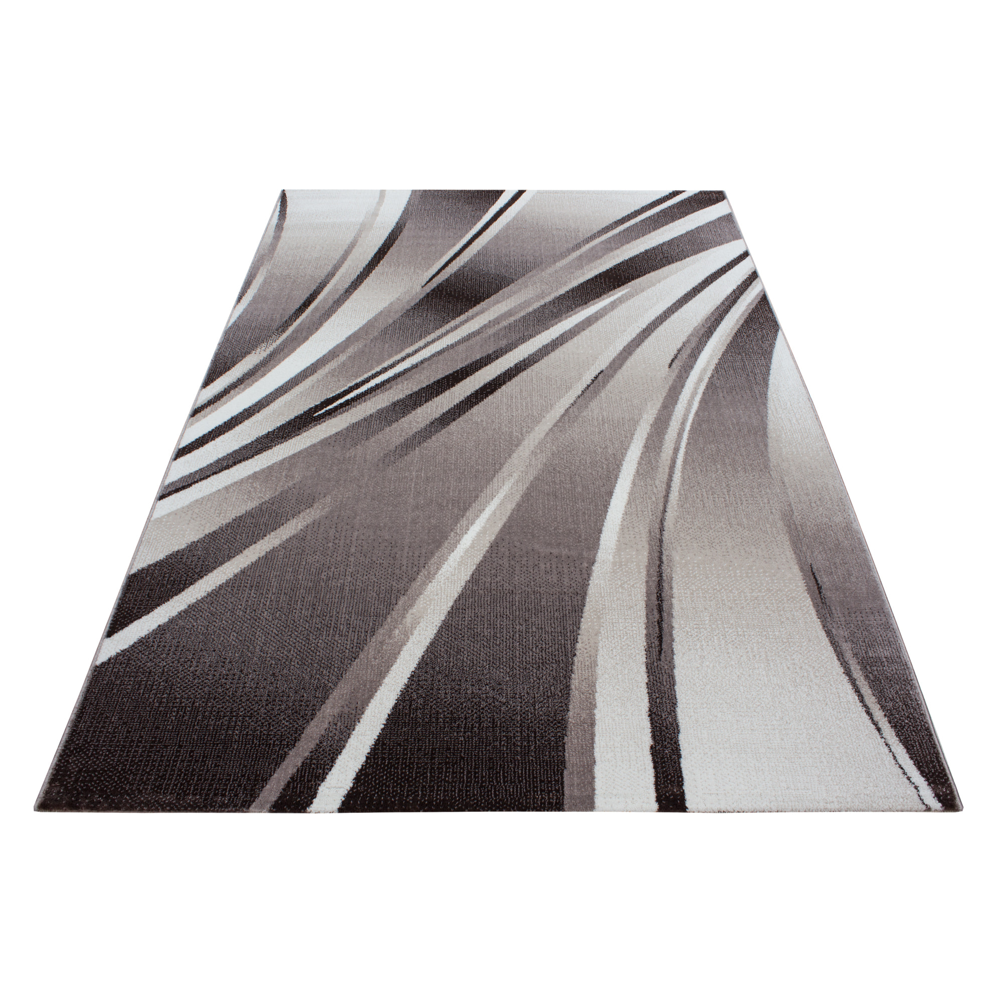 PARMA - Tapis à poils ras à motif graphique marron - PAR9210MAR