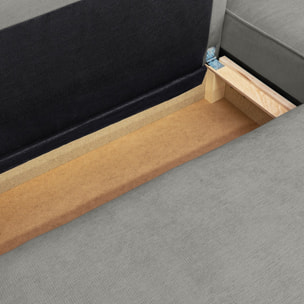 Canapé d'angle convertible 4 places en tissu chenille - LIVIA
