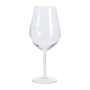 Juego de 4 copas de vino tinto con diseño de rayas en relieve de 690 ml