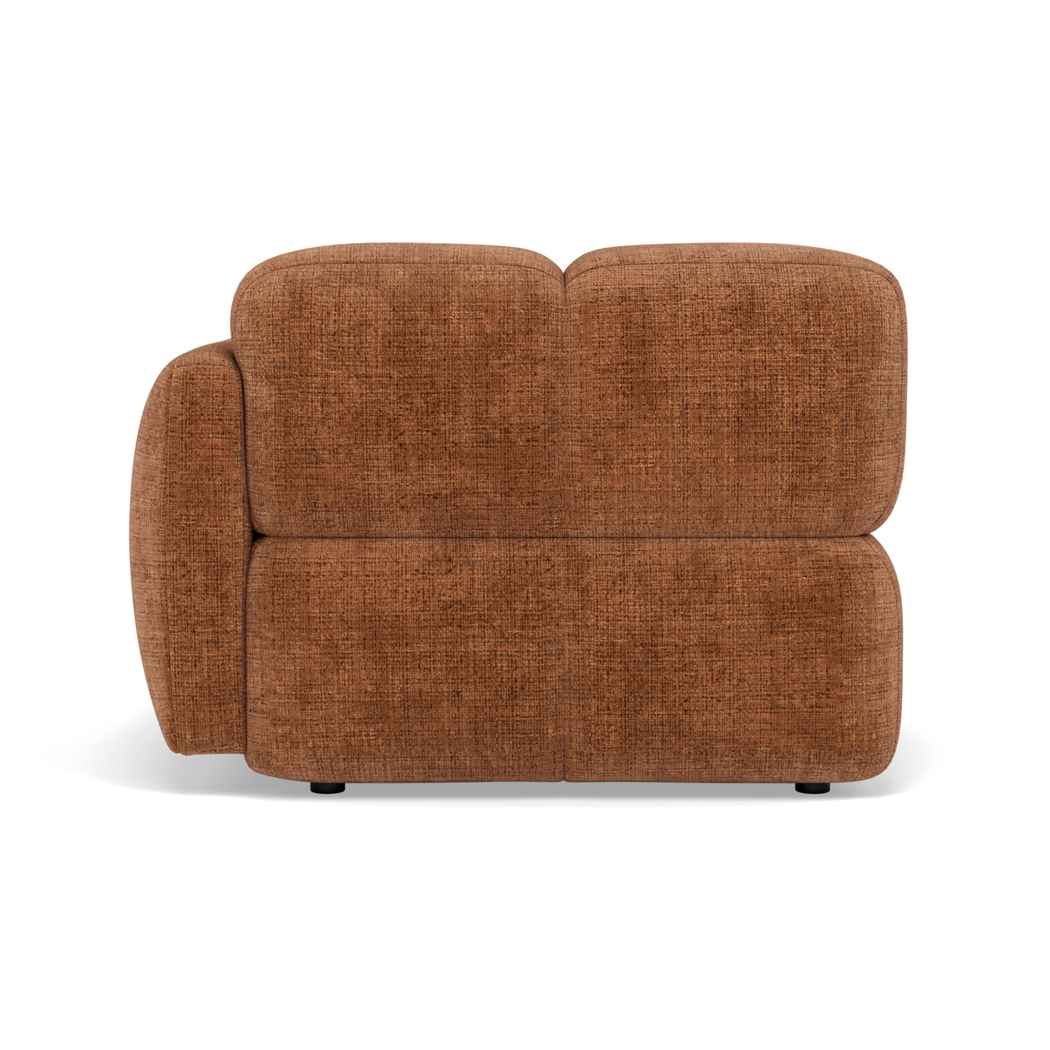 Grace - module d'assise droit en velours texturé - Rouille