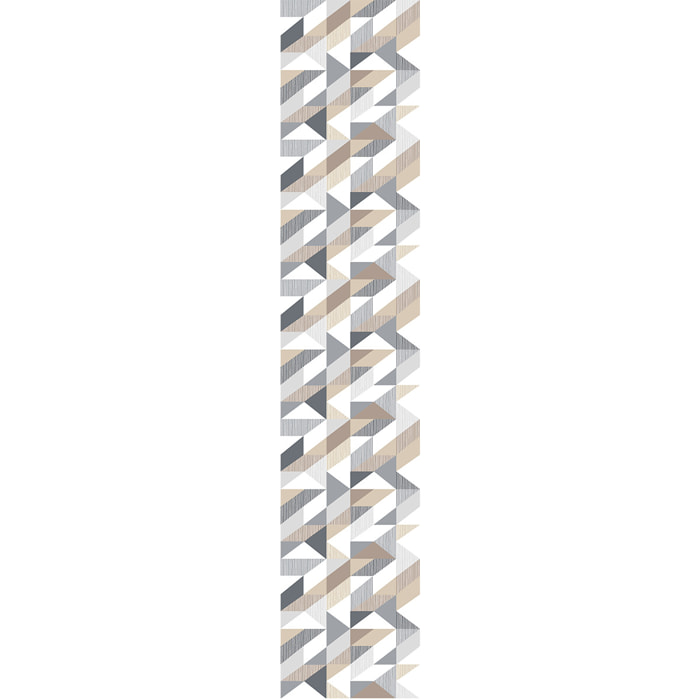 Papier peint intissé pré-encollé - SCANDINAVE GRAPHIQUE BRUN GRIS BLANC - 1 rouleau