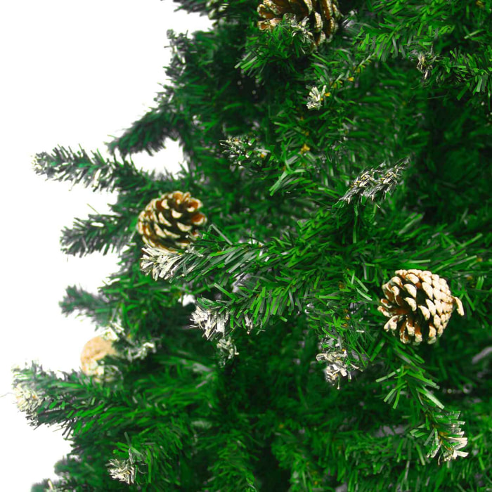 Prancer - Albero di Natale con neve e pigne Ø110 x 210H cm, 1200 rami e 70 pigne