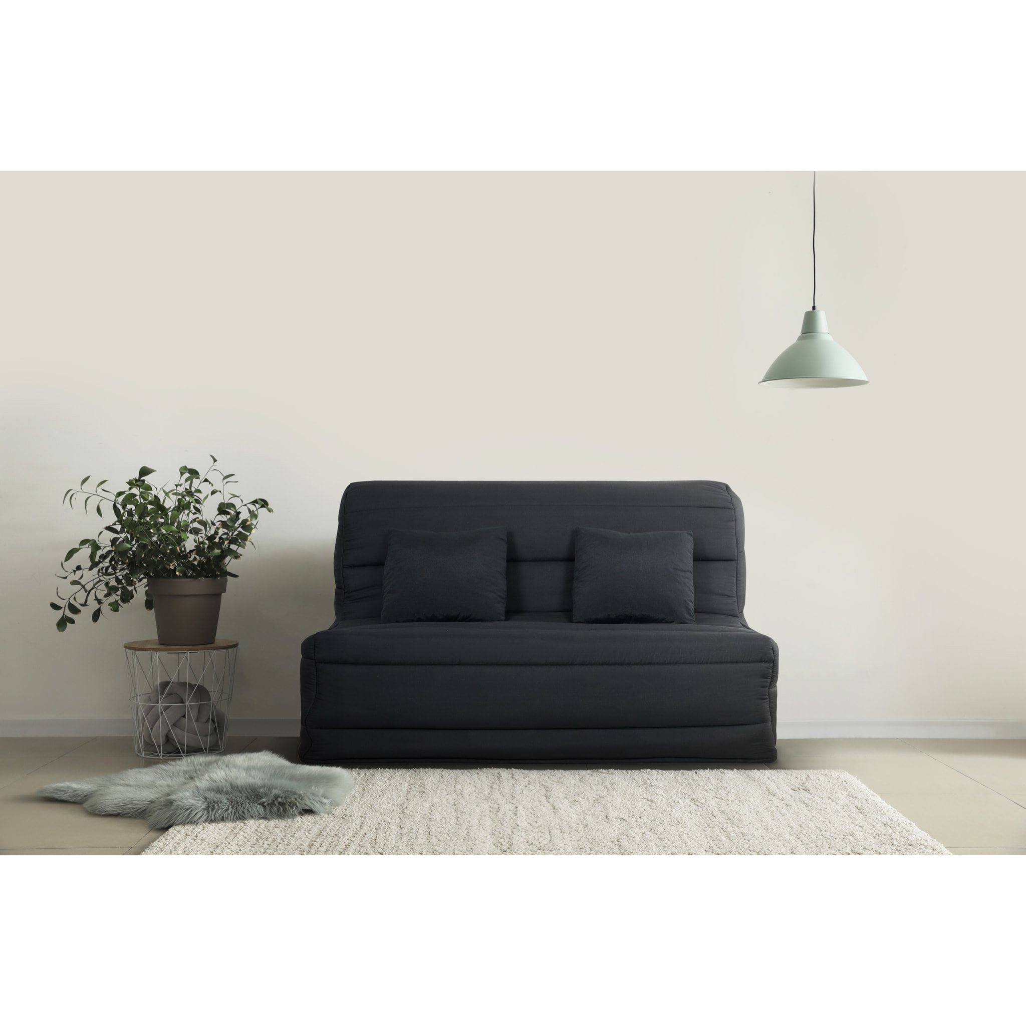 Banquette BZ SALMA 140 x 190, pearl noir