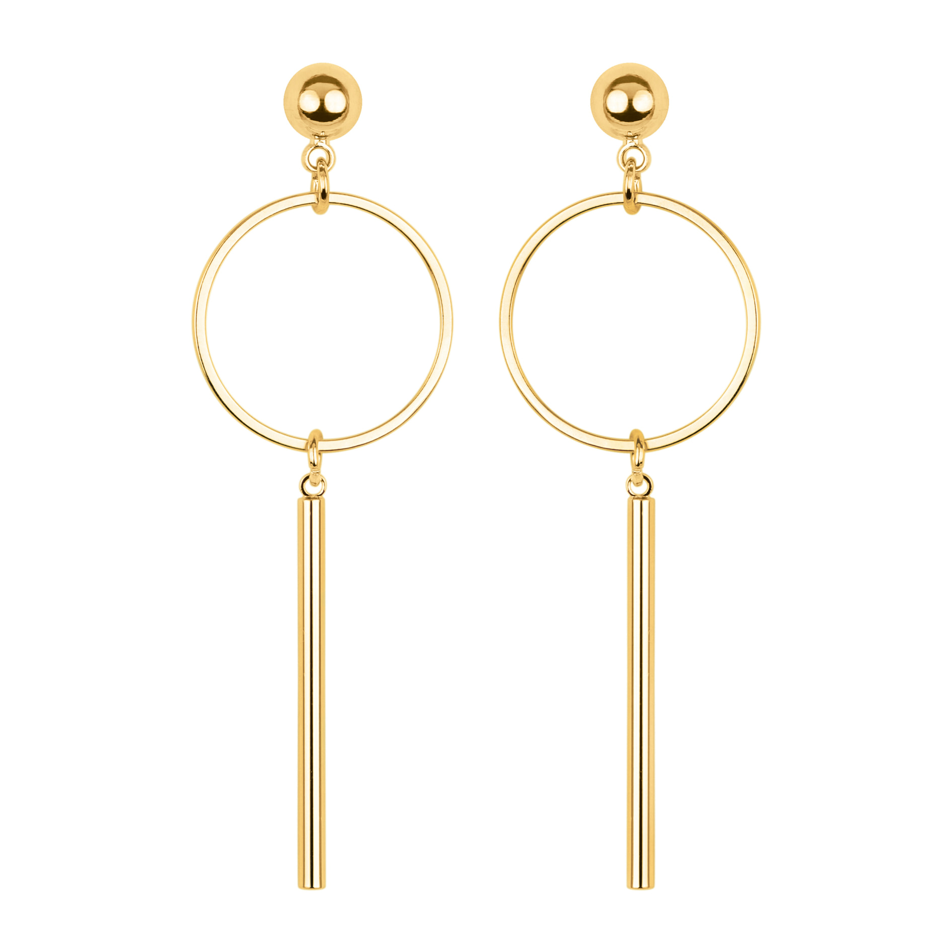 Pendientes acabados en oro amarillo de 18K - Coion