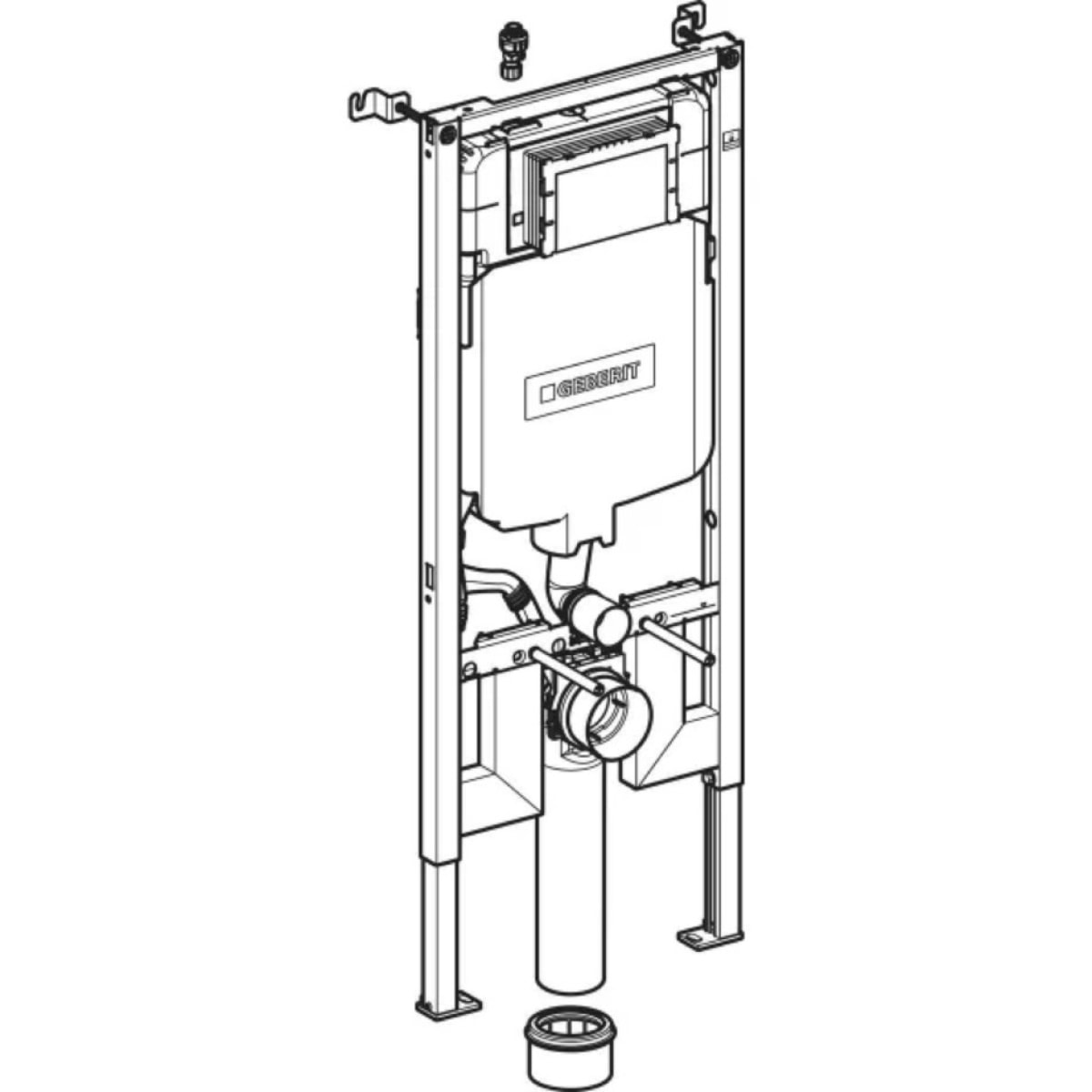 Duofix Pack Bâti-support extra-plat 114 cm UP720, gain de place + Plaque Sigma 20, Blanc et chromé (111.796.00.1-C)