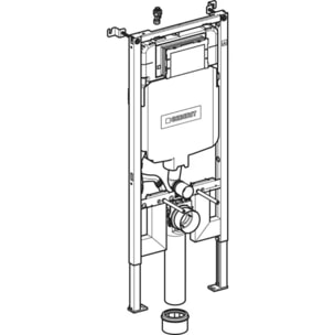 Duofix Pack Bâti-support extra-plat 114 cm UP720, gain de place + Plaque Sigma 20, Blanc et chromé (111.796.00.1-C)