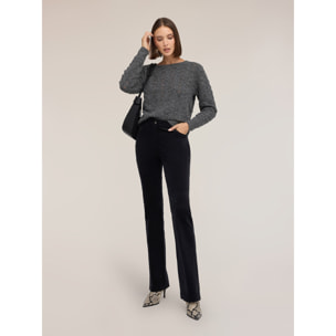 Motivi - Pantaloni flare in velluto a coste - Nero