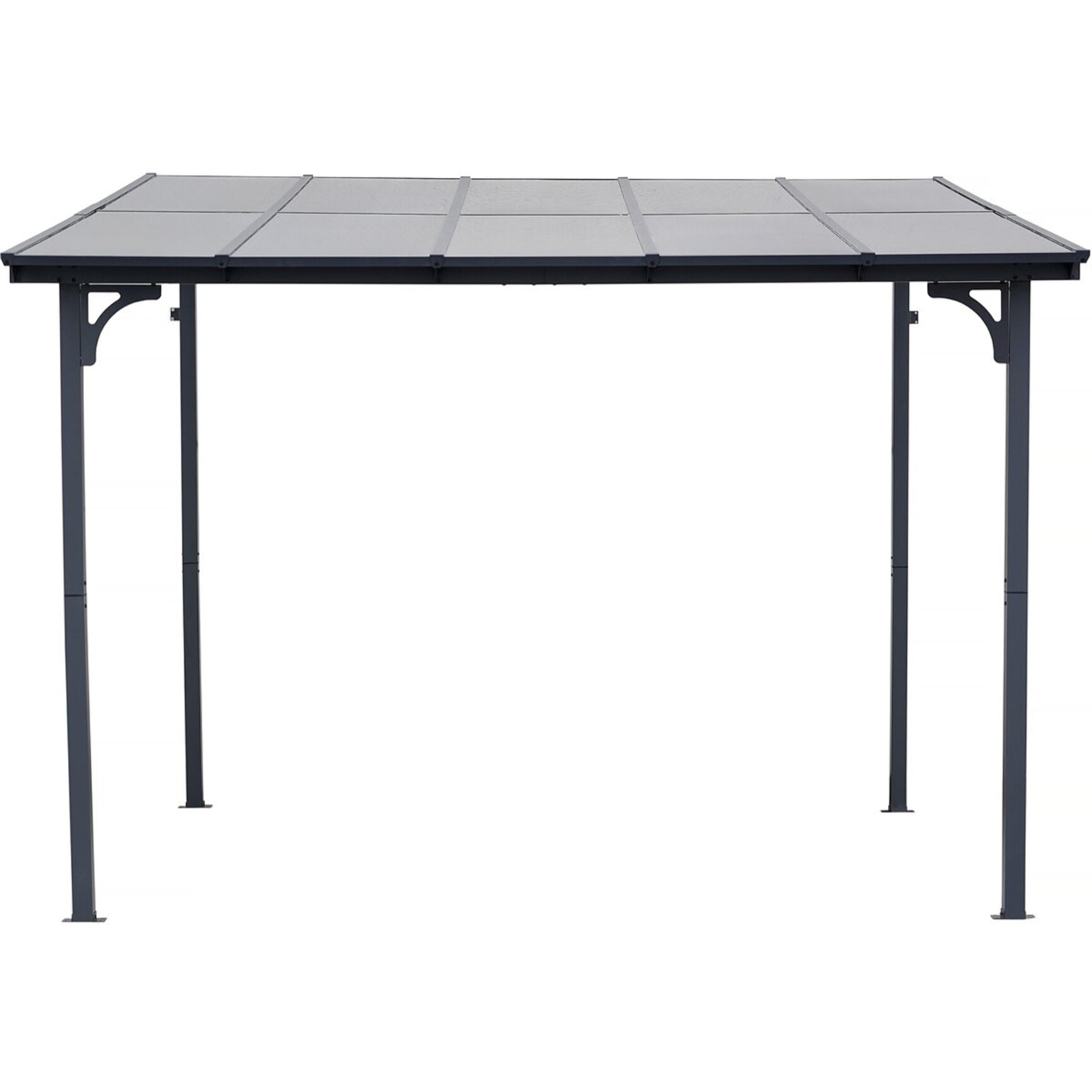 Pergola tonnelle adossée "Marvin" - 3 x 3 m - 304 x 298 x 243 cm - Gris foncé