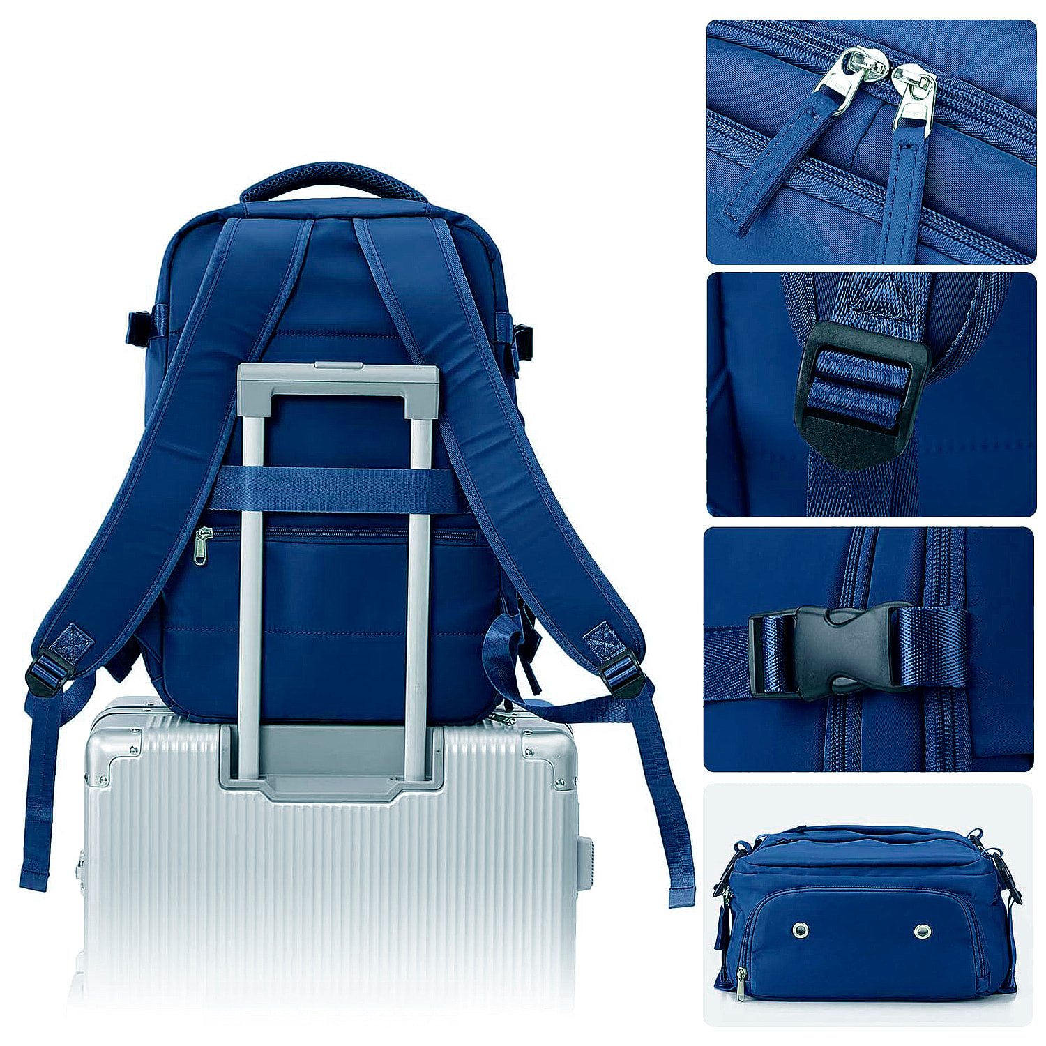 Mochila cabina viaje de gran capacidad con multicompartimento (calzado,ropa,portátil).