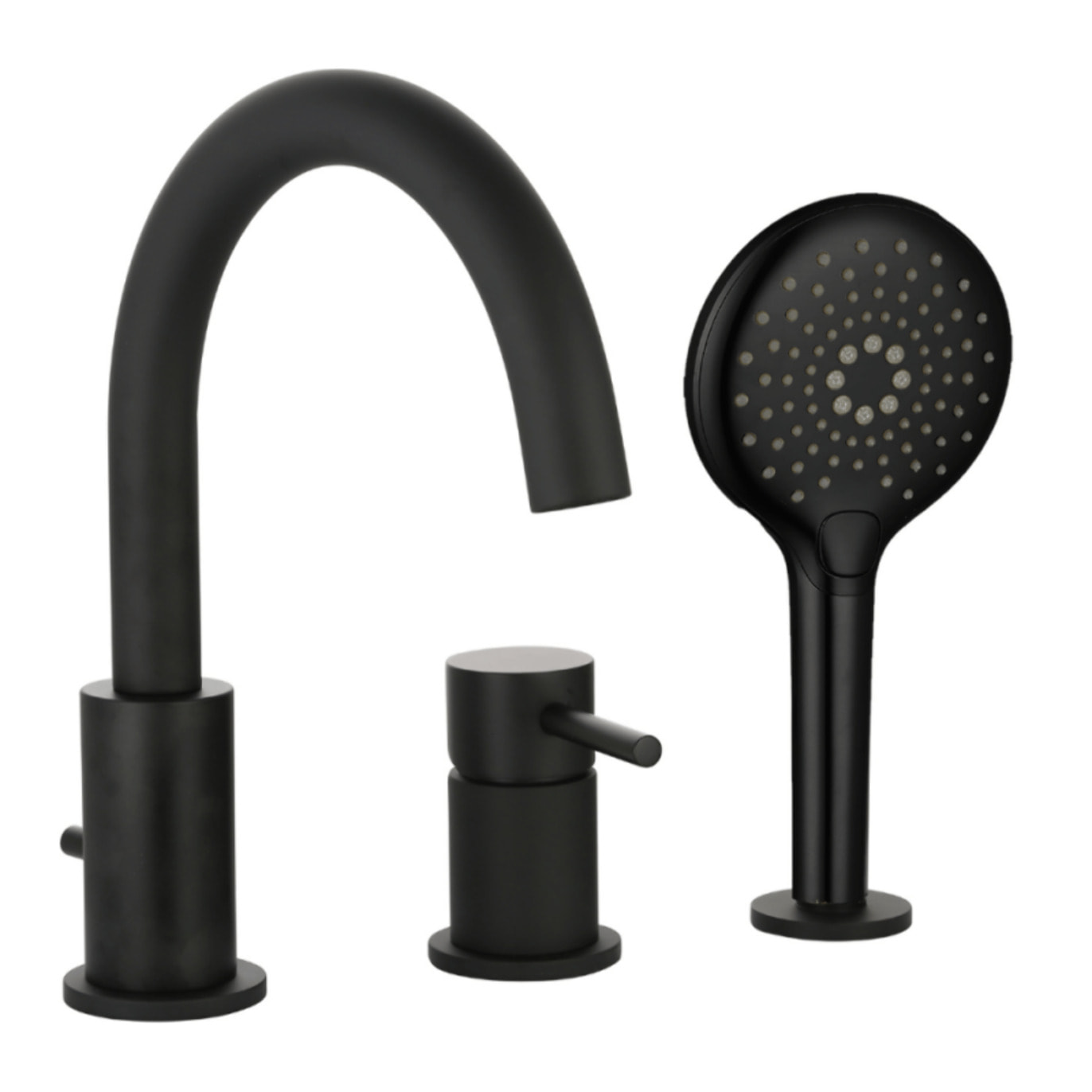 Mitigeur bain douche mécanique 3 trous + douchette 3 jets PAINI Cox noir mat