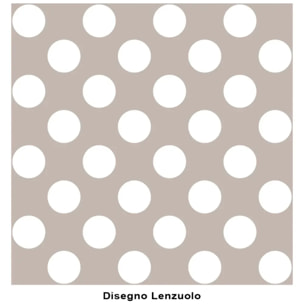 Lenzuolo superiore POIS BEIGE 100% Cotone e Made in Italy a pallini retrò