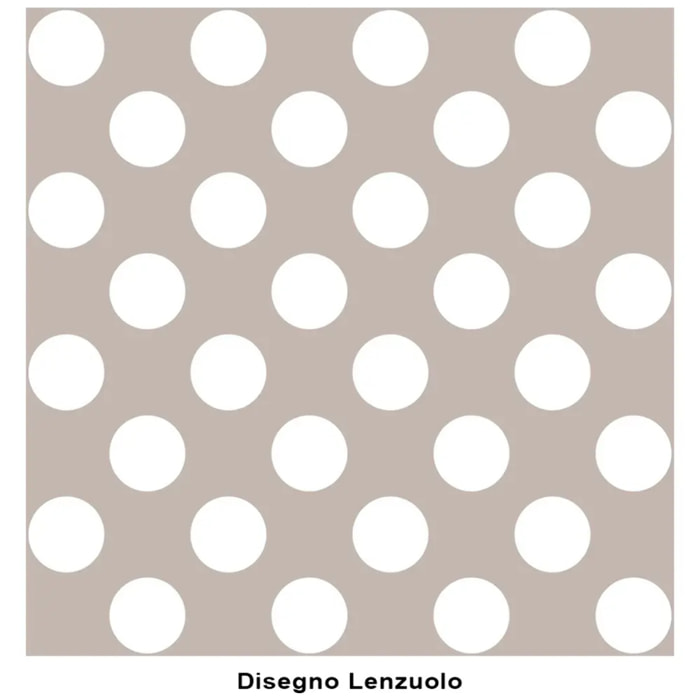 Lenzuolo superiore POIS BEIGE 100% Cotone e Made in Italy a pallini retrò