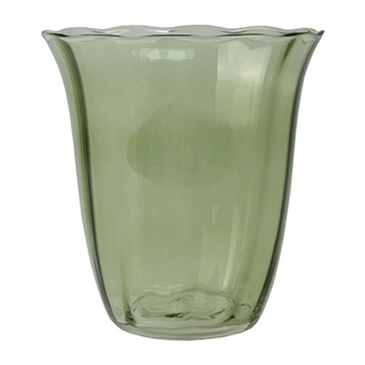 Lot de 4 gobelets en verre en forme de fleur 35,5cl verts EDEN