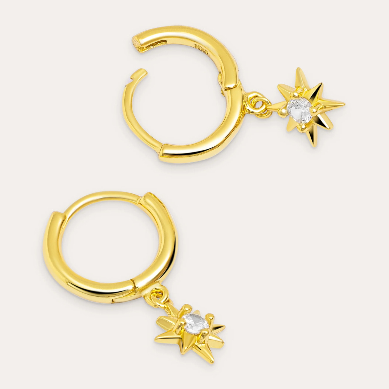 Pendientes Polar Star Plata Baño Oro