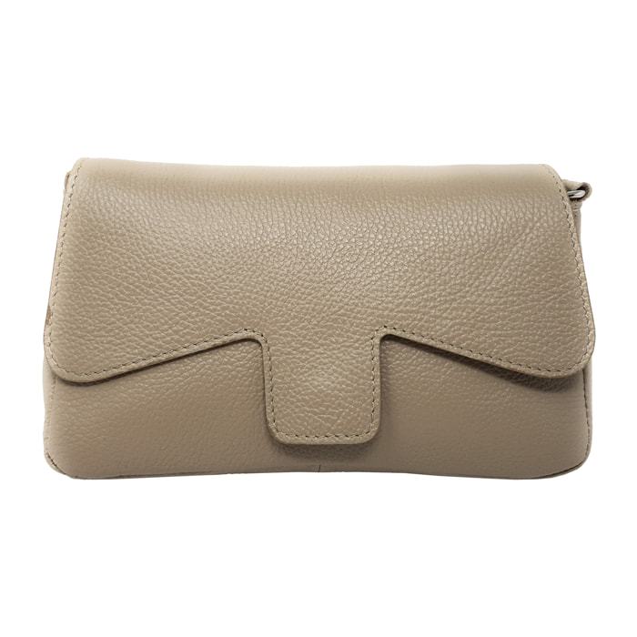 Chicca Borse Tracollina Donna in Pelle Fango